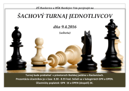 šachový turnaj jednotlivcov
