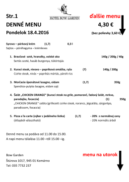 Str.1 ďalšie menu DENNÉ MENU