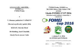 Propozice Fomei CUP 2016