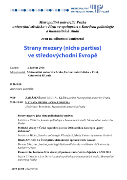 program - Metropolitní univerzita Praha