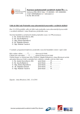 Vážená paní / pane - Asociace poskytovatelů sociálních služeb