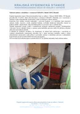 Nařízení sanitace a desinfekce v restauraci FARAON, Cihelní 1345