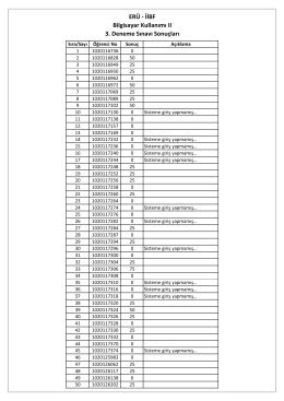 ERÜ - İİBF Bilgisayar Kullanımı II 3. Deneme Sınavı Sonuçları