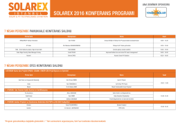 solarex 2016 konferans programı