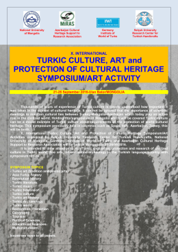 TURKIC CULTURE, ART and PROTECTION OF CULTURAL