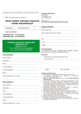 formularz pdf - Polski system wsparcia źródeł odnawialnych