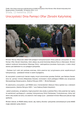 Uroczystości Dnia Pamięci Ofiar Zbrodni Katyńskiej