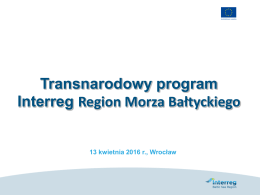 2. Program Interreg BALTIC SEA REGION