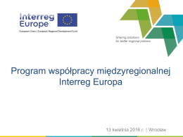 6. Program INTERREG EUROPE