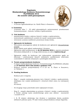 Regulamin_Plateriada2016 - II LO im. Emilii Plater w Sosnowcu