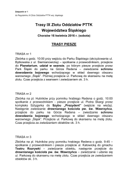 Trasy IX Zlotu Oddziałów PTTK Województwa Śląskiego