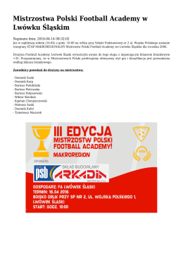 Mistrzostwa Polski Football Academy w Lwówku Śląskim