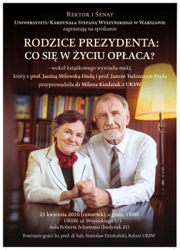 rodzice prezydenta - Uniwersytet Kardynała Stefana Wyszyńskiego