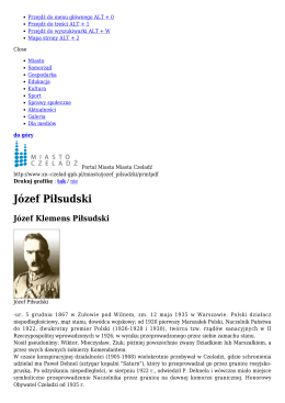 Józef Piłsudski - miasto Czeladź