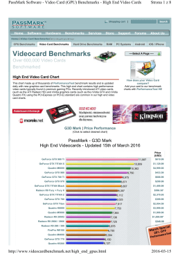 Videocard Benchmarks