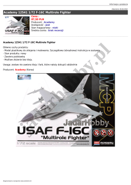 Academy 12541 1/72 F-16C Multirole Fighter