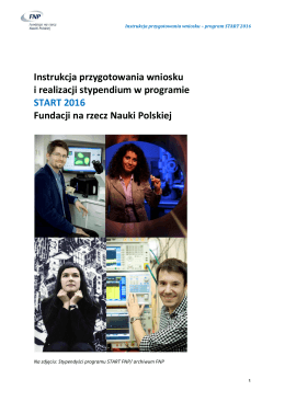 Instrukcja przygotowania wniosku - Fundacja na rzecz Nauki Polskiej
