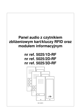 Panel audio z czytnikiem zbliżeniowym kart/kluczy