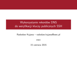 Wykorzystanie rekordów DNS do weryfikacji kluczy