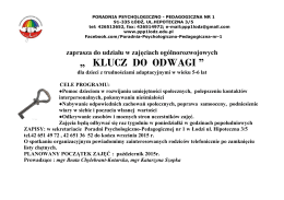 Zajęcia "KLUCZ DO ODWAGI" - Przedszkole Miejskie Nr 128 w Łodzi