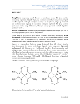 KOMPLEKSY - Podstawy Chemii