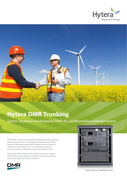 Hytera DMR Trunking - Hytera Mobilfunk GmbH