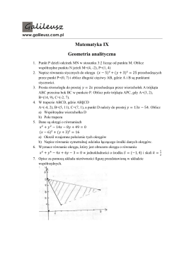 Matematyka IX Geometria analityczna