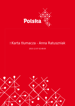 ﻿Karta tłumacza - Anna Ratuszniak