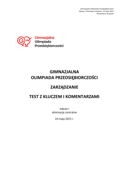 gimnazjalna olimpiada przedsiębiorczości zarządzanie test z