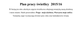 plan pracy świetlicy w I semestrze 2015/2016