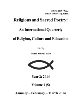 1/2014 - Religious and Sacred Poetry