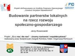 Partnerstwa lokalne Jerzy Kosanowski ECRD