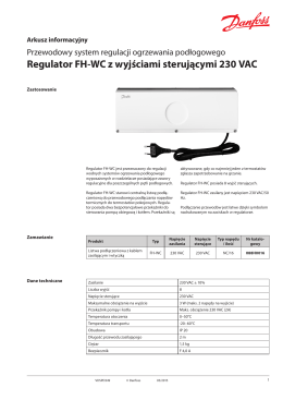 Regulator FH-WC z wyjściami sterującymi 230 VAC
