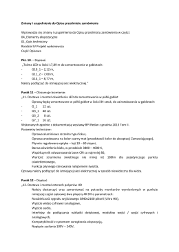 Zmiany i uzupełnienie do Opisu przedmiotu zamówienia