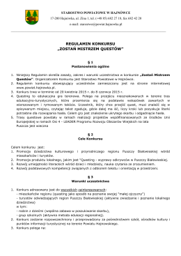 Regulamin konkursu - Urząd Gminy Białowieża