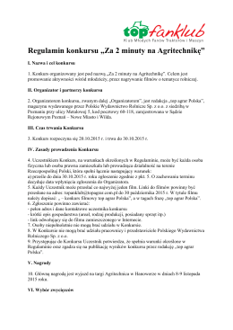 Regulamin konkursu „Za 2 minuty na Agritechnikę”