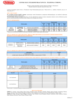Cennik usług telefonicznych () - POLMEX