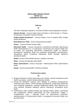 regulamin Zarządu aktualny na dzień 23.09.2015