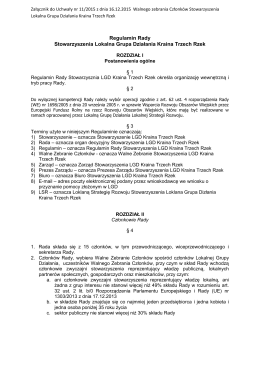 regulamin Rady ORM - Lokalna Grupa Działania Kraina Trzech Rzek