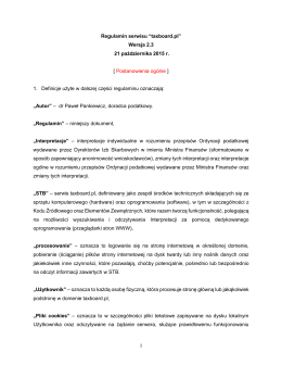 Regulamin serwisu “taxboard.pl” Wersja 2.3 21 października 2015 r