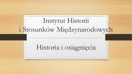 Historia Instytutu - Instytut Historii i Stosunków Międzynarodowych