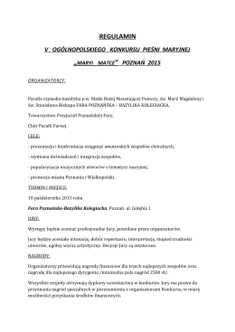 regulamin konkursu  - Towarzystwo Przyjaciół Poznańskiej Fary