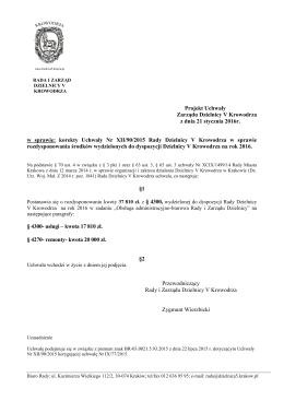 korekty Uchwały Nr XII/90/2015 Rady Dzielnicy V Krowodrza w