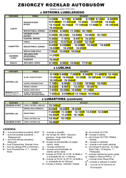 Rozkład jazdy autobusów