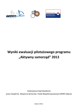 Raport z ewaluacji programu Aktywny Samorząd 2013