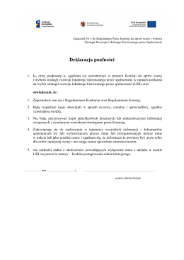 zał nr 2 - Wzór Deklaracji Poufności dla członka Komisji