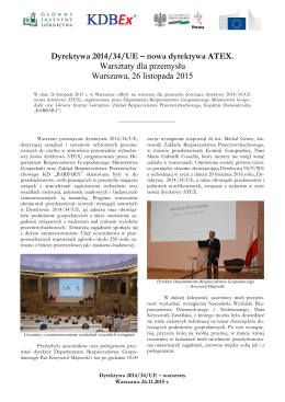 Warsztaty ATEX 2015 - sprawozdanie