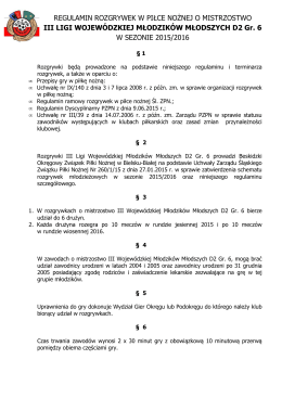 regulamin rozgrywek w piłce nożnej o mistrzostwo iii ligi