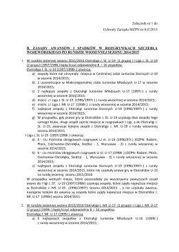 Załącznik nr 1 do Uchwały Zarządu MZPN nr 8/Z/2015 B. ZASADY