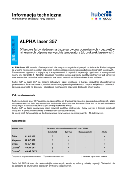 Informacja techniczna ALPHA laser 357